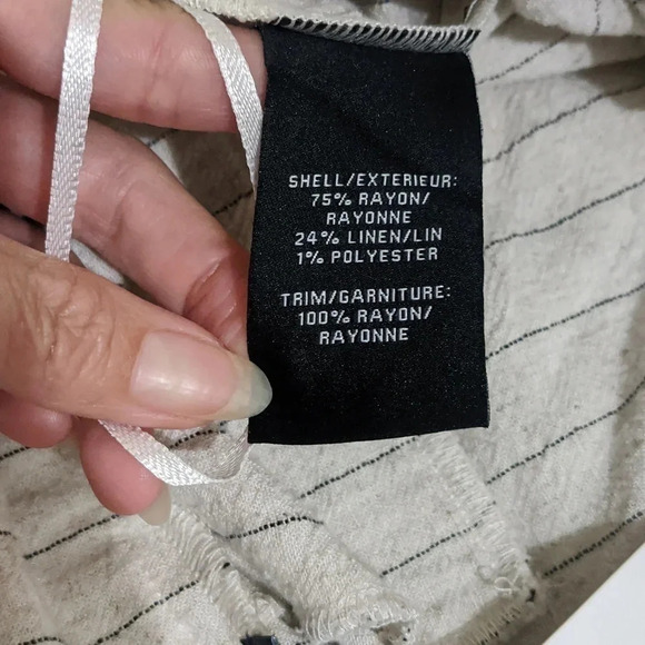 7 For All Mankind Linen Pants, Color Cream/Black Size 4 - Picture 13 of 14